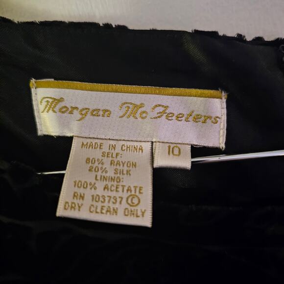 Morgan McFeeters Silk Blend Paisley Velvet Burnout Dress Size 10 Elegant Event - Picture 3 of 7